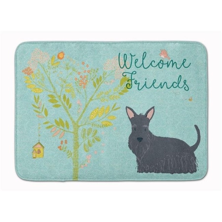Carolines Treasures Carolines Treasures BB7616RUG Welcome Friends Scottish Terrier Machine Washable Memory Foam Mat BB7616RUG
